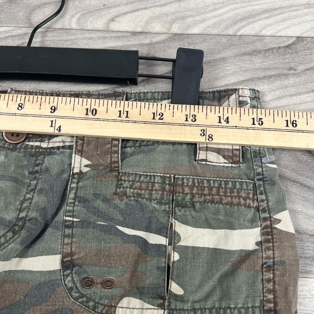Vintage Havana‎ Cargo Shorts Women's Large Green Camo Cotton Low-Rise Button-Fly - Picture 15 of 16